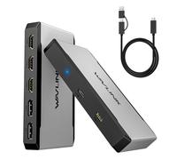 Adaptador de Triple Monitor WAVLINK para Sistemas macOS M1/M2/M3/M4. Tipo-C&A Hosts, 100W PD IN, 3 HDMI 2 DP Disponible, Triple 4K@60Hz, SMI Driver Required.