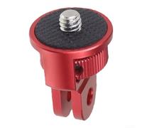 Adaptador de trípode de aluminio de 1/10.2 cm-20 para Insta360 y para Hero 13/12 con soporte de rotación de 360 grados para una configuración estable y ajustable (rojo)