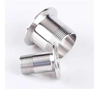 Adaptador de tubería con rosca macho de triple abrazadera de acero inoxidable SS304, 1/2", 3/4", 1" y 1-1/4", DN8, DN15, DN20, DN25, DN32, BSPT.(DN50 x Ferrule 64)
