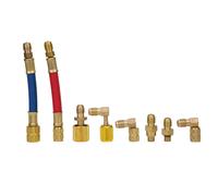 Adaptador de tubería para recarga de refrigerante de aire acondicionado automotriz, manguera de latón de sellado fuerte, adaptador universal R134A