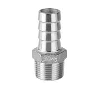 Adaptador de tubo Conector de púas for manguera, 1 pulgada, 3/4, BSP macho, conectores acero inoxidable 304, accesorios torre con(15MM*3/8INCH)