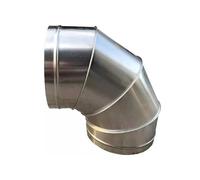 Adaptador de tubo de acero galvanizado de la curva del codo de la chimenea de 90 grados para la ventilación de la estufa de la campana de la cocina Exhaust Spiral Duct Junta de 100 mm a 300 mm Conecto
