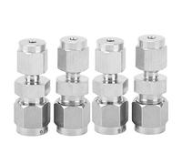 Adaptador de Tubo de Compresión de Acero Inoxidable 304, Unión Recta de Doble Tuerca, 4 Piezas, Reductor Ф6 / Ф10 - Alta Resistencia, Anticorrosivo, Para Conexión de Tuberías de (F/F)