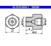 ATE 03351000541 adaptador de latiguillo de freno