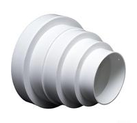 Adaptador de tubo de ventilación para campana extractora, conector de plástico que garantiza una transición suave de flujo de aire sin costuras entre conductos de 80 mm y 150 mm, diseño ligero y