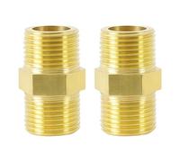 Adaptador de tubo universal de latón roscado doble macho fuerte para hogares y uso industrial, adaptador de latón de doble rosca macho