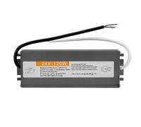 Adaptador de unidad de iluminación LED de aluminio, 110-250 V CA a 24 V CC, 120 W, 5 A, IP67, for exteriores, resistente al agua, fuente de alimentación conmutada