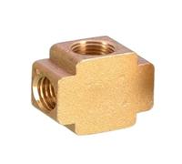 Adaptador de unión a tope de cobre reductor en T/cruz/cuadrado con rosca interna de 1/8, 1/4, 1/2 y 3/4, accesorios de latón(1l4 Square 4 way)