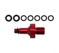 Adaptador de válvula de aire de choque trasero para bicicleta compatible con DT, para Rockshox, para Monarch, amortiguadores de presión y accesorios de bomba IFP con juntas tóricas (rojo)