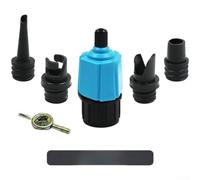 Adaptador de válvula de aire inflable para tienda de kayak, kit de boquilla de bomba de conexión rápida con 3 cabezales para tabla de remo, cama de aire, camping, color rojo y azul (B)