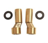 Adaptador de válvula de ángulo de cabezal de ducha ajustable de pie curvo, grifo de baño de latón montado en la pared para cocina o baño, dorado (1 par) (estilo F largo)