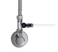 Adaptador de válvula de cierre de Neues Wasser Group - Herramienta de conexión de agua de manguera en T, macho de 3/8" x QC de 1/4" x tuerca de 3/8", organizador de refrigerador lado a lado