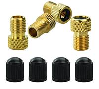 Adaptador de válvula de latón (paquete de 4) - Inflar neumáticos con bomba estándar o compresor de aire