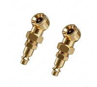 Adaptador de válvula de neumático de latón para compresor inflador de neumáticos, bloqueo seguro para coches, bicicletas, camiones, construcción de metal, oro, 6,67 cm (juego de 2)