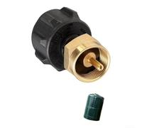 Adaptador de válvula de presión de gas portátil para botes de butano, válvula de purga multifunción para estufas al aire libre y antorchas de soldadura, color dorado y negro