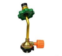 Adaptador de válvula inflable para estufa de camping, conector de repuesto de gas butano, control de encendido y apagado ajustable para exteriores, cobre, aleación de zinc, hierro, 15 cm, dorado