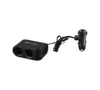 Adaptador de vehículo USB dual de 12 V 24 V para teléfonos inteligentes GPS PDA DC12V DC24V Entrada 5V Salida 60W Entrega de energía estable Negro 63cm Cable Protección contra cortocircuitos