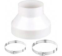 Adaptador de ventilación de 150 mm a 100 mm con 2 abrazaderas de manguera de acero inoxidable, conector reductor universal para conductos de