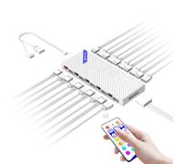 Adaptador de ventilador de 10 puertos para carcasa de computadora, 5 V, 3 pines, ARGB y 12 V 4 pines, fácil instalación, fuente de alimentación estable