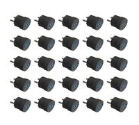 Adaptador de viaje 2P+T 10A 16A a enchufe Schuko tipo F 16A 2 pines, tamaño compacto 3,5 cm (25 piezas, negro)