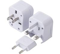Adaptador de Viaje - Adaptador de Enchufe Universal Internacional - Puntas 3 en 1-220V (Blanco)