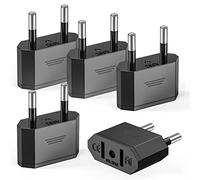 Adaptador de viaje Ancable de 2 pines a la UE, 5 unidades de Alemania Europ, América, México, Canadá, Egipto, España, enchufe con fuente de alimentación de EE. UU