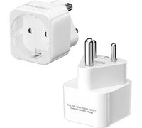 Adaptador de viaje de Alemania a la India, 2 unidades, UE a la India, tipo D, certificación CE, 250 V/10 A, 2500 W, para Sri Lanka, Nepal, Congo