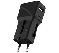 Adaptador de viaje de bolsillo Rolling Square negro