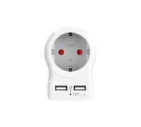 Adaptador de viaje de Europa a Europa + 2 USB A Wh