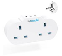 Adaptador de viaje de Reino Unido a Europa con USB y USB-C,MyTravelPal® Adaptador de viaje europeo de 2 vías,Adaptador de enchufe doble de Reino Unido a la UE para Alemania, Islandia, Grecia y más