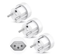 Adaptador de viaje de Suiza a la UE, paquete de 3 adaptadores de viaje de Suiza a la UE, adaptador de viaje de Liechtenstein a EU 3 pines enchufe suizo a 2 pines DE-bus enchufe suizo