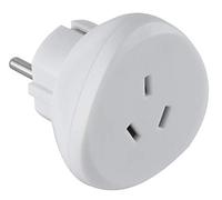 Adaptador de viaje Electraline de Australia/China a enchufe de la UE, blanco