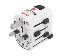 Hama Adaptador de viaje universal 150+ países, 2/3 pines, toma de tierra, Blanco