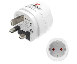 Adaptador de viaje Hama 00223483 EU a UK Blanco para dispositivos de 2 y 3 polos