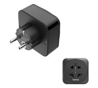 Adaptador de viaje Hama universal con 2 puertos USB Negro