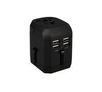 Adaptador De Viaje Metronic Mooov 4 Puertos Usb Negro