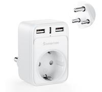 Adaptador de Viaje Sudáfrica Adaptador Alemania Enchufe de Viaje Sudáfrica con 2 enchufes USB 1USB C (3A) Adaptador Tipo M para Sudáfrica Swazilandia Lesotho Bután Namibia Botswana