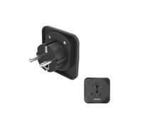 Adaptador de viaje tipo E y F, 3 polos, univ., mundo a Europa, nr