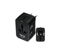 Adaptador de viaje UK/US/EU/AU con cargador USB-A, USB-C BX15397