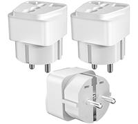 Adaptador de viaje universal a DE, Reino Unido/Estados Unidos/China a EU Adaptador de viaje, Enchufe universal a Adaptador de 2 pines alemán para el hogar, viajes, blanco