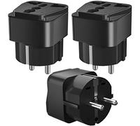 Adaptador de Viaje Universal, Adaptador de Viaje de Reino Unido a la UE, Adaptador de Enchufe de Viaje en Todo el Mundo, Enchufe británico de 3 Pines a Adaptador alemán de 2 Pines