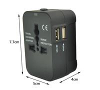 Adaptador de viaje universal, cargador internacional todo en uno con USB-C, compacto, ligero y portátil para uso en varios países, compatible con
