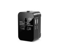 Adaptador de Viaje Universal con 2 Puertos USB, Ideal para Cargar Varios Dispositivos en Cualquier Parte del Mundo viajan con frecuencia.