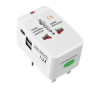 Adaptador de viaje universal con USB / USB-C y protección contra sobretensiones
