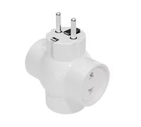 Adaptador de viaje universal, toma múltiple 16 A, 3 enchufes compatibles con Alemania y Rusia para viajeros