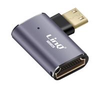 Adaptador de Video 8K UHD HDMI Hembra a Mini HDMI Macho Curvo a la Izquierda