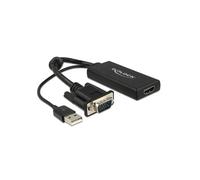 Adaptador de video - Delock - 62668 - VGA macho a HDMI hembra - 0.25 m - Resolución 1920x1080