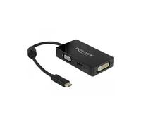 Adaptador de vídeo - DeLOCK - 63925 - USB Type-C a VGA/HDMI/DVI - 3840x2160 - Negro