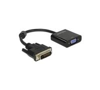 Adaptador de video - Delock - 65658 - DVI macho 24+1 a VGA hembra - 0.16 m - Negro con núcleo de ferrita