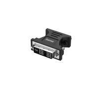 Hama | Adaptador DVI a VGA (para Conectar el PC a un Monitor y/o Proyector, Calidad Full 1080p, Transmisión), Color Negro